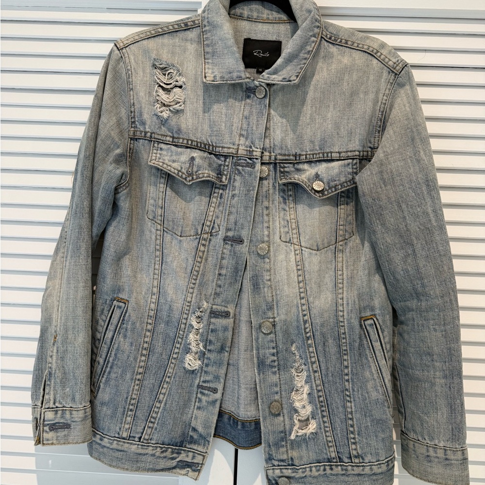 Rails Denim Jacket with Distressed Accents
